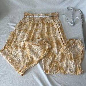 Lotus&Luna boho yellow floral kaleidoscope harem joger flowy festival pants curv